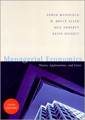 Managerial Economics Theory, Applications, and Cases.